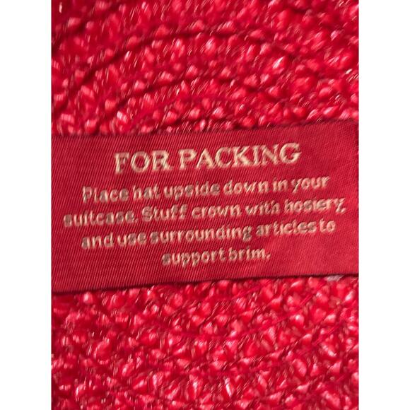 Eric Javits Mondo Woven Squishee Cap, red, resort, vacation, sporty, statement - Picture 6 of 8